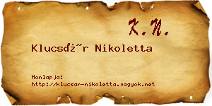 Klucsár Nikoletta névjegykártya